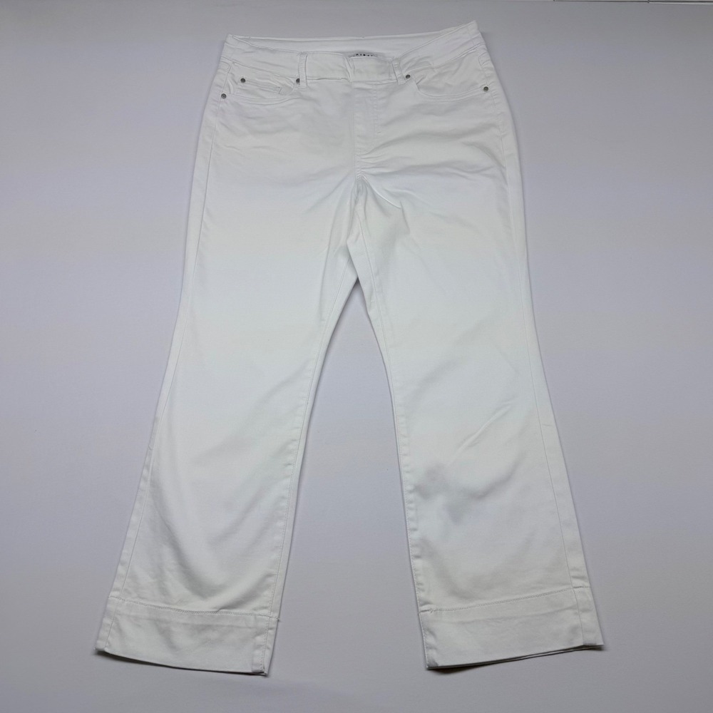 Tribal White Wide Leg Stretch Denim Pants Mid Rise Size 10